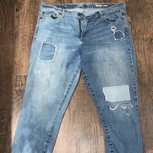 vintage detailed patchwork/ripped jeans 😍